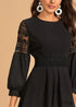 Black & White Lace Boho Mini Dress Oaklynn